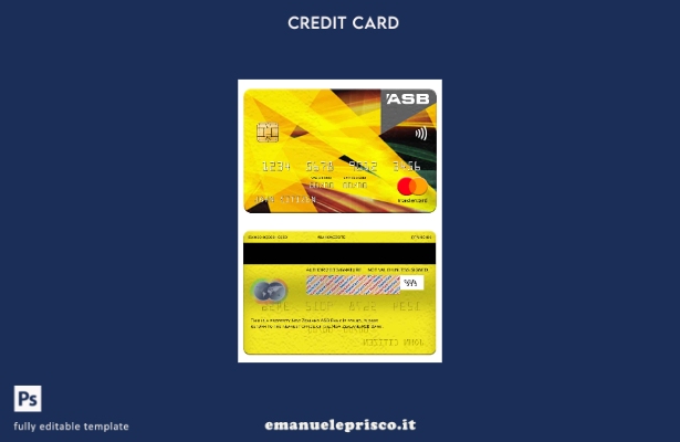 modello mastercard ASB Bank neozelandese in stile verificato